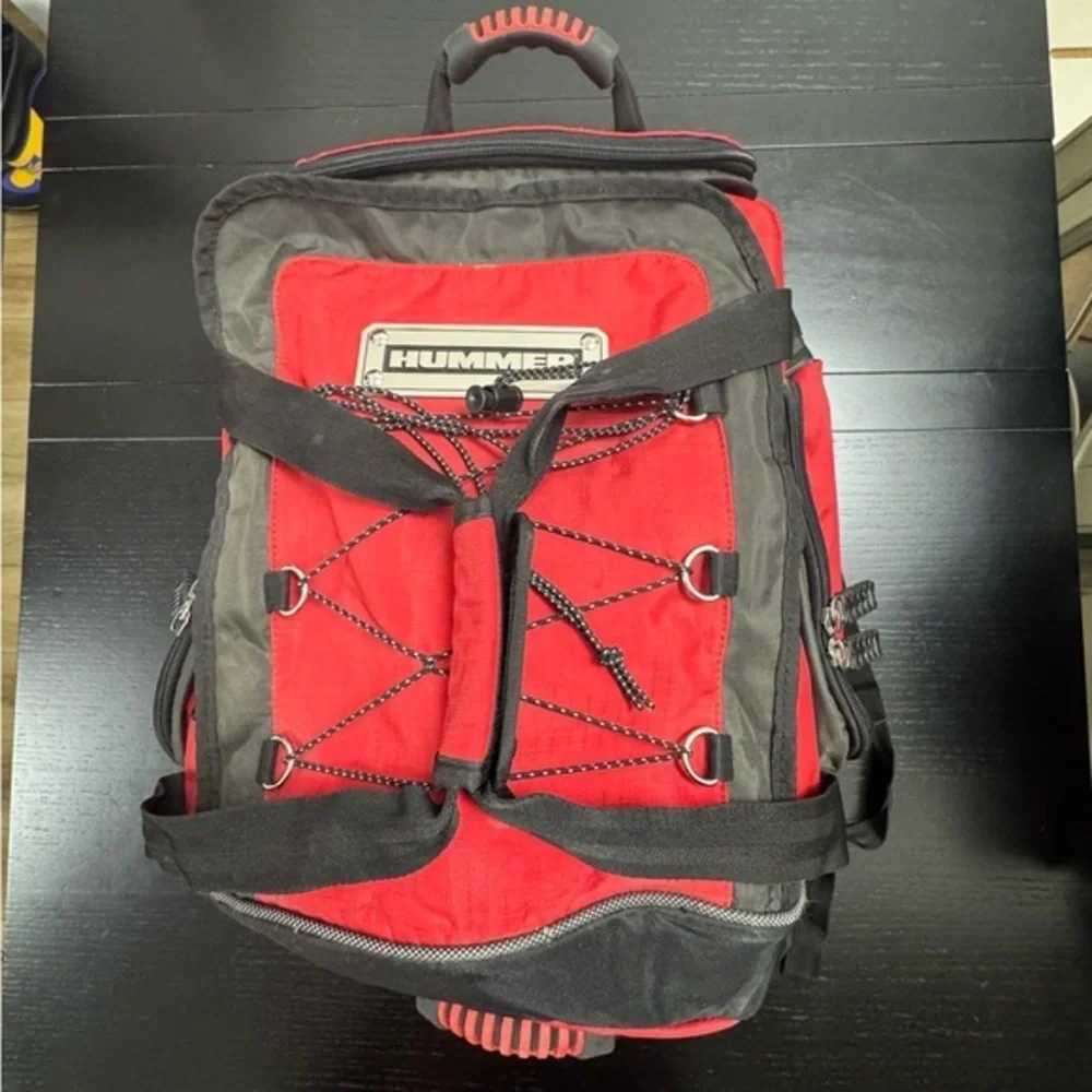 Vtg Hummer Samsonite Red Black‎ Convertible Duffle Backpack Bag Travel Collect